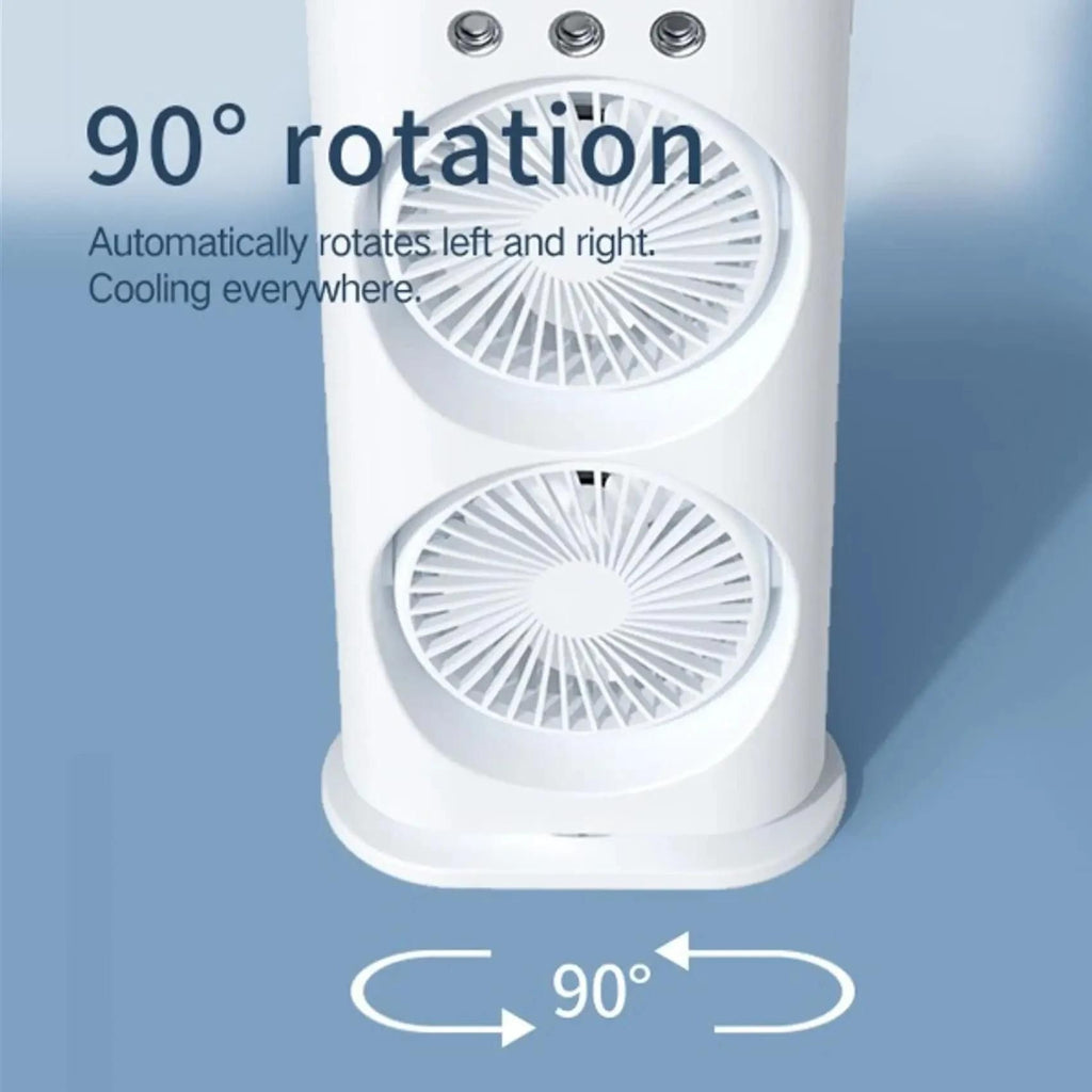 Electric Fan Desktop Double-Head Powerful Air (1 Pc / With Remote / Plug and Play)