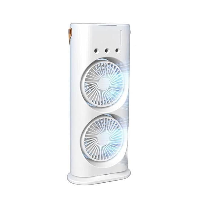 Electric Fan Desktop Double-Head Powerful Air (1 Pc / With Remote / Plug and Play)