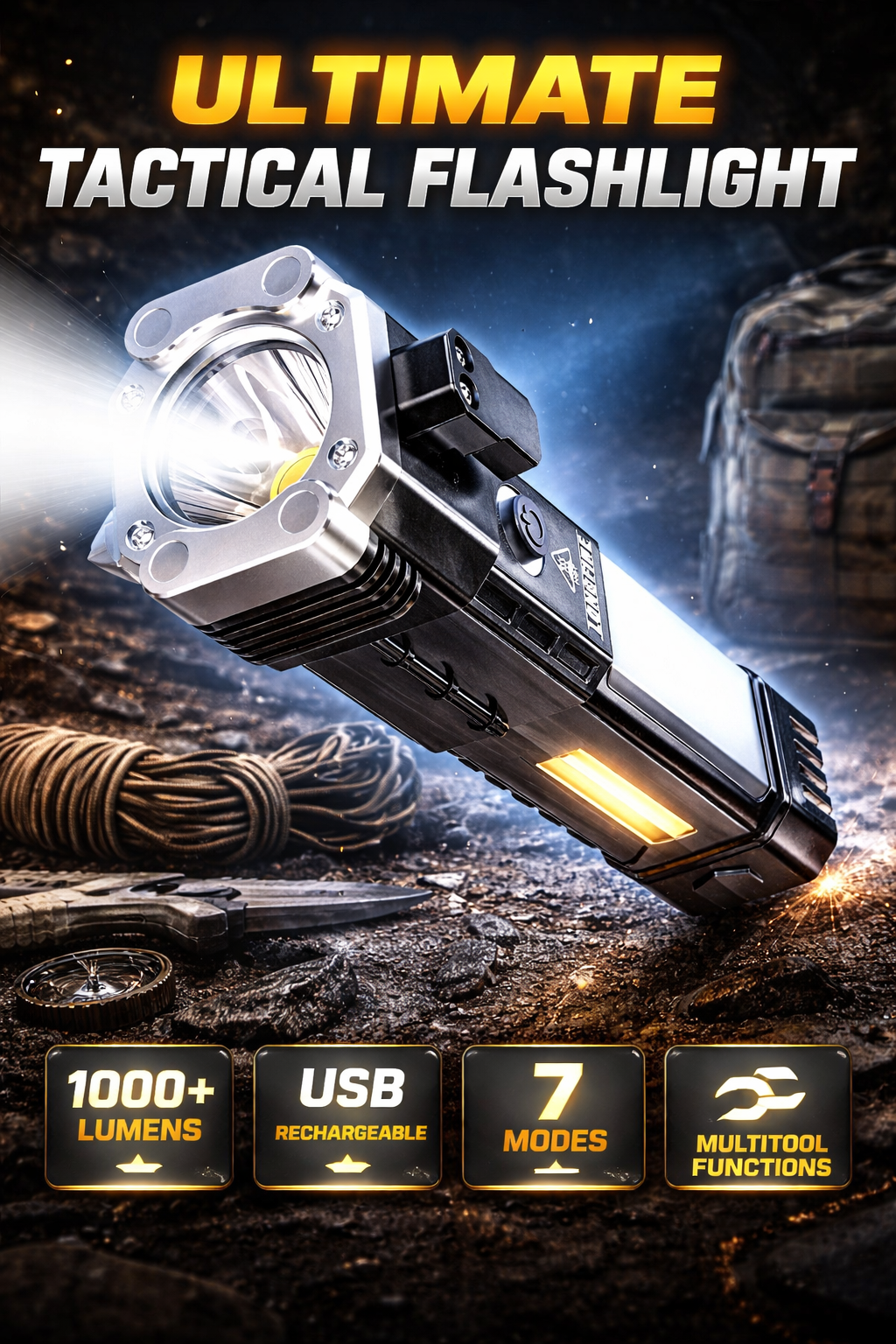 Portable Rechargeable Torch LED Flashlight